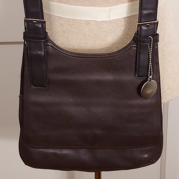 Nine West Handbags - Nine West Vintage 90's Brown Leather Saddle Bag/Crossbody